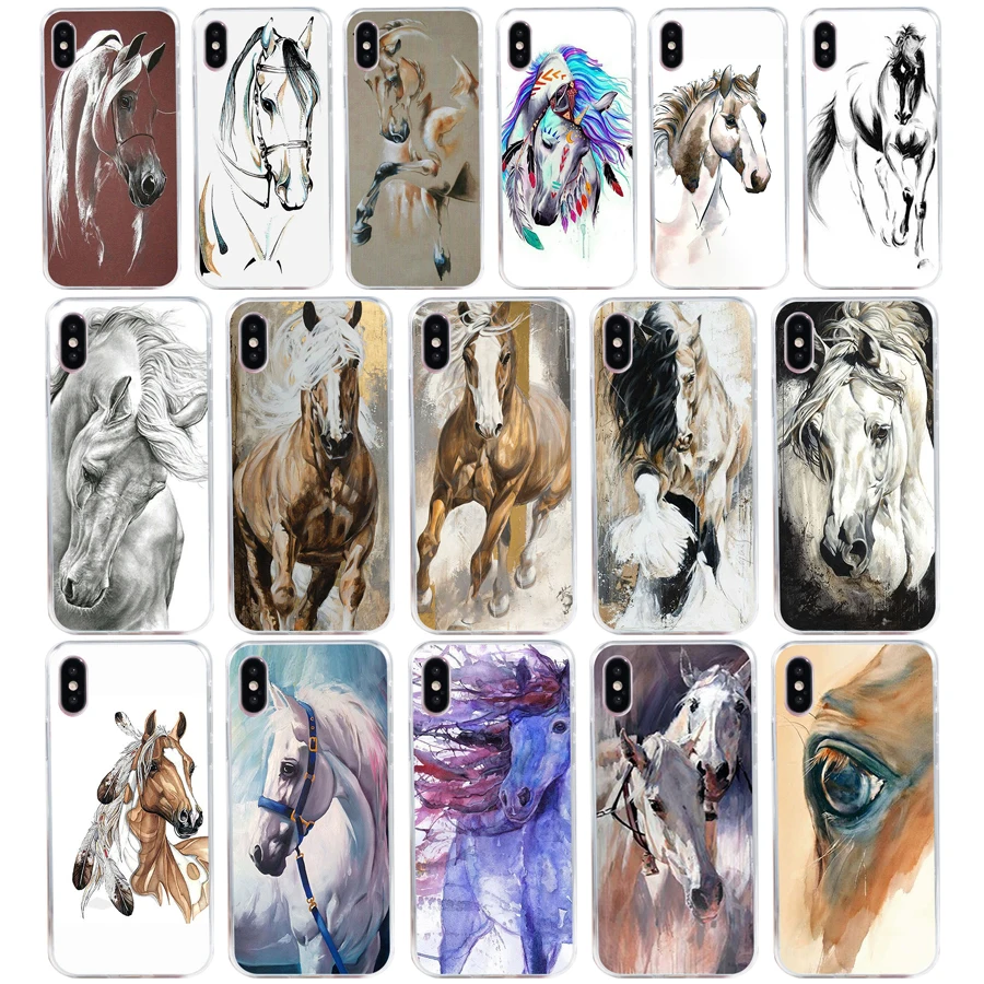 281SD акварель дух коня подарок Мягкий Силиконовый ТПУ чехол для телефона iPhone 5 5S SE X