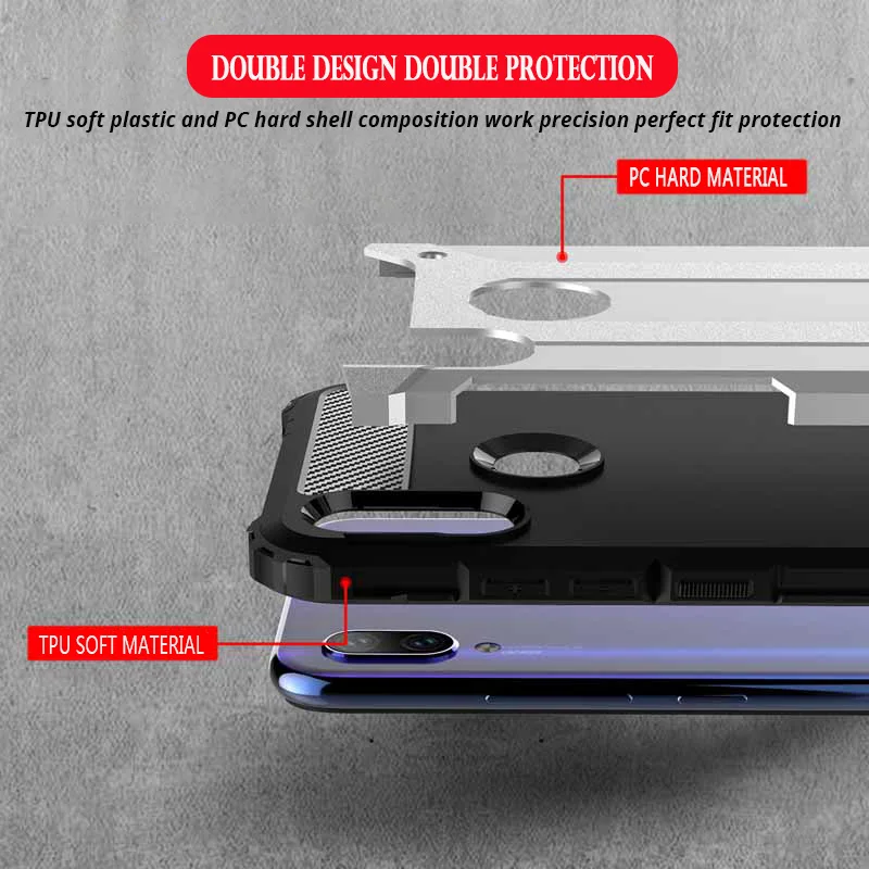 Armor Case For Xiaomi Redmi Note 10 10S 9T 9 Power 9S 8 8T Pro Max Plus 8A 9A Prime 4G 5G Hybrid PC Silicon Phone Cover | Мобильные