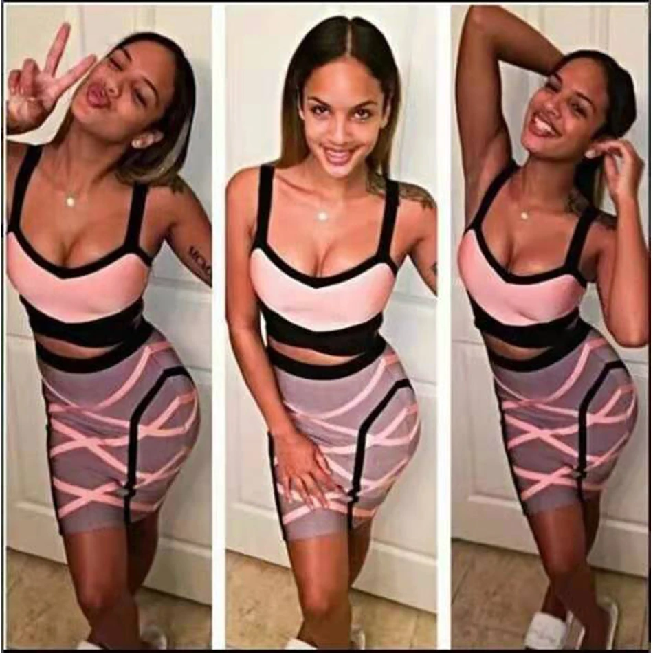 Пикантная модная зимняя верхняя одежда из 2 х предметов комплект из двух предметов, рождественское платье новое женская дизайнерская облегающее Бандажное платье, женские популярные вечерние платья