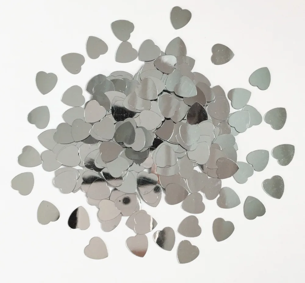 

1 cm Small Silver Hearts sparkle Metallic Table Confetti wedding engagement valentines baptism party decoration kits 50g
