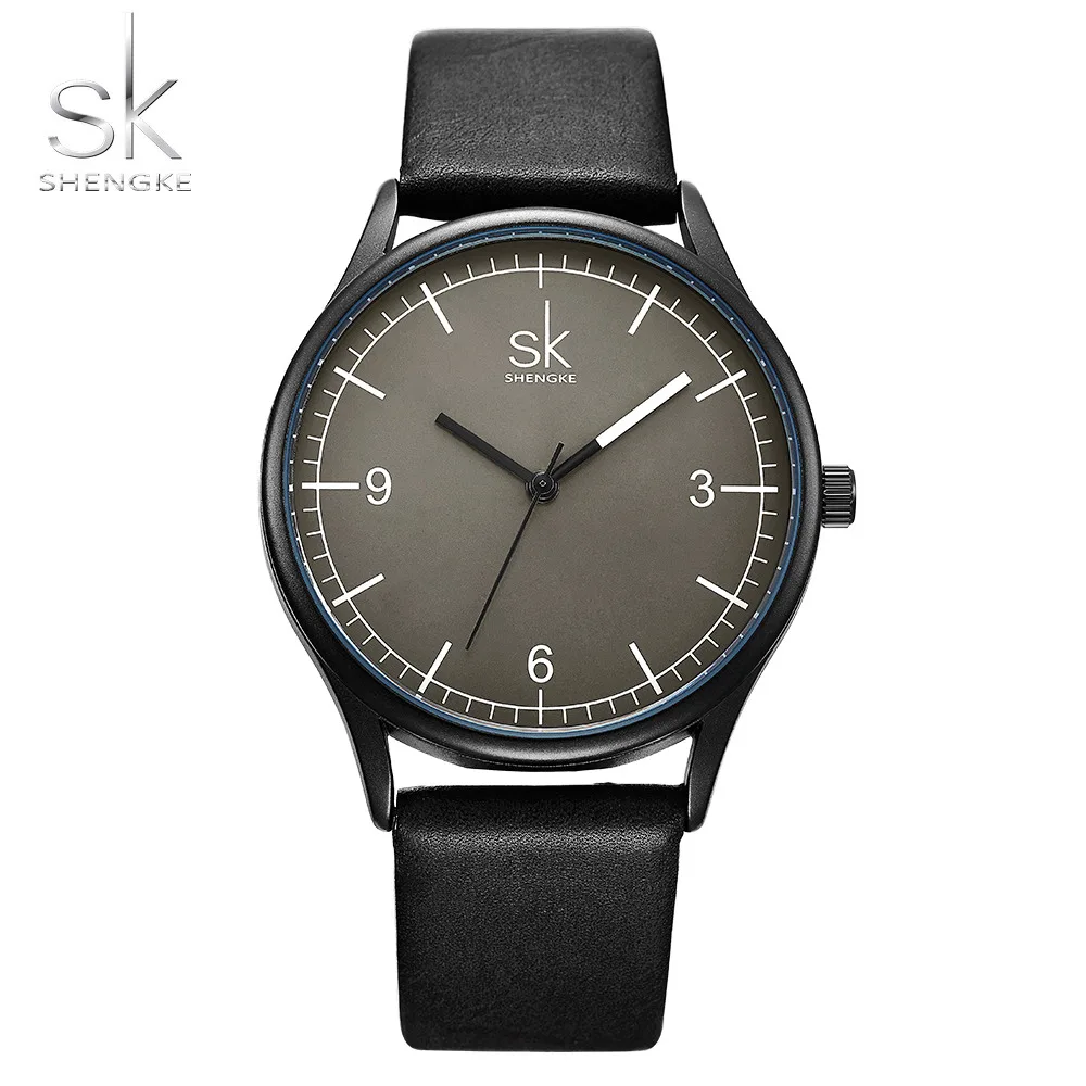 SHENGKE Fashion Quartz Women's Watches Leather Watches Minimalist Clock Ladies Wristwatch Women Watches Casual Relogio Fasculino