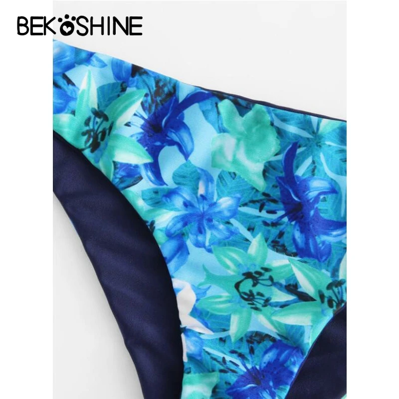 Bekosine принт ванный комплект синий бикини Pad Push Up Бикини Для женщин 2018 Maillot De Bain Femme