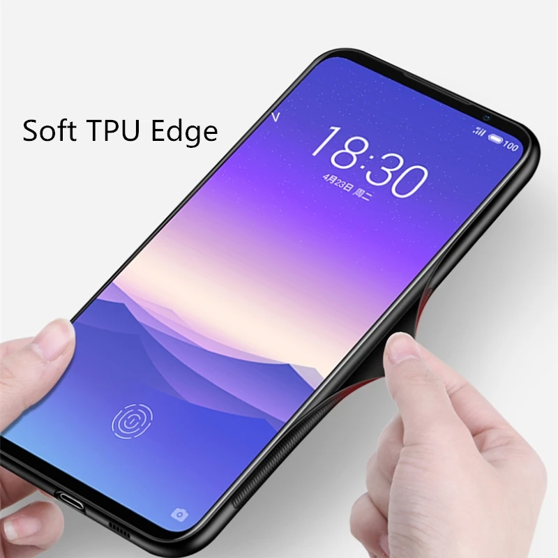 Чехол из закаленного стекла для Meizu 16 s задняя крышка телефона силиконовая рамка