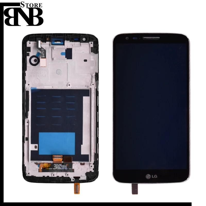 Оригинальный Для LG G2 D802 ЖК дисплей сенсорный экран + дигитайзер сборка с рамкой