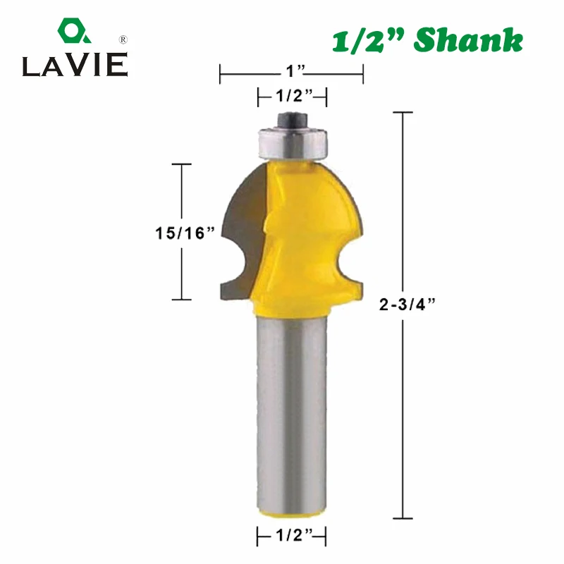 LAVIE 1pc 12mm 1/2 Inch Shank Line Architectural Molding Router Bit Woodworking Tenon Milling Cutter Wood Machine Tools MC03139 |