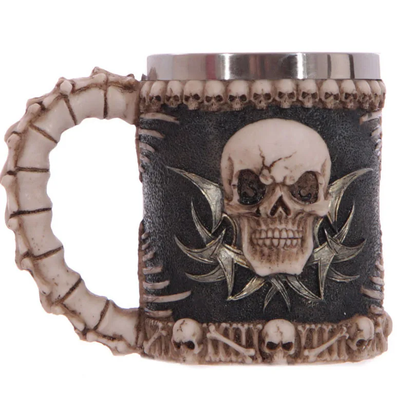 Новинка 2017 креативная емкость из нержавеющей стали с 3D черепом и позвоночником