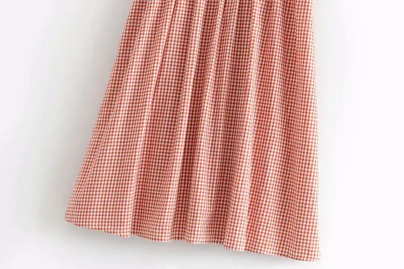 AAZZ48 9318 платье в клетку с v образным вырезом европейском и американском