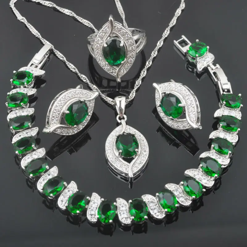 Свадебные украшения циркония глаз дизайн для женщин 925 пробы серебряные