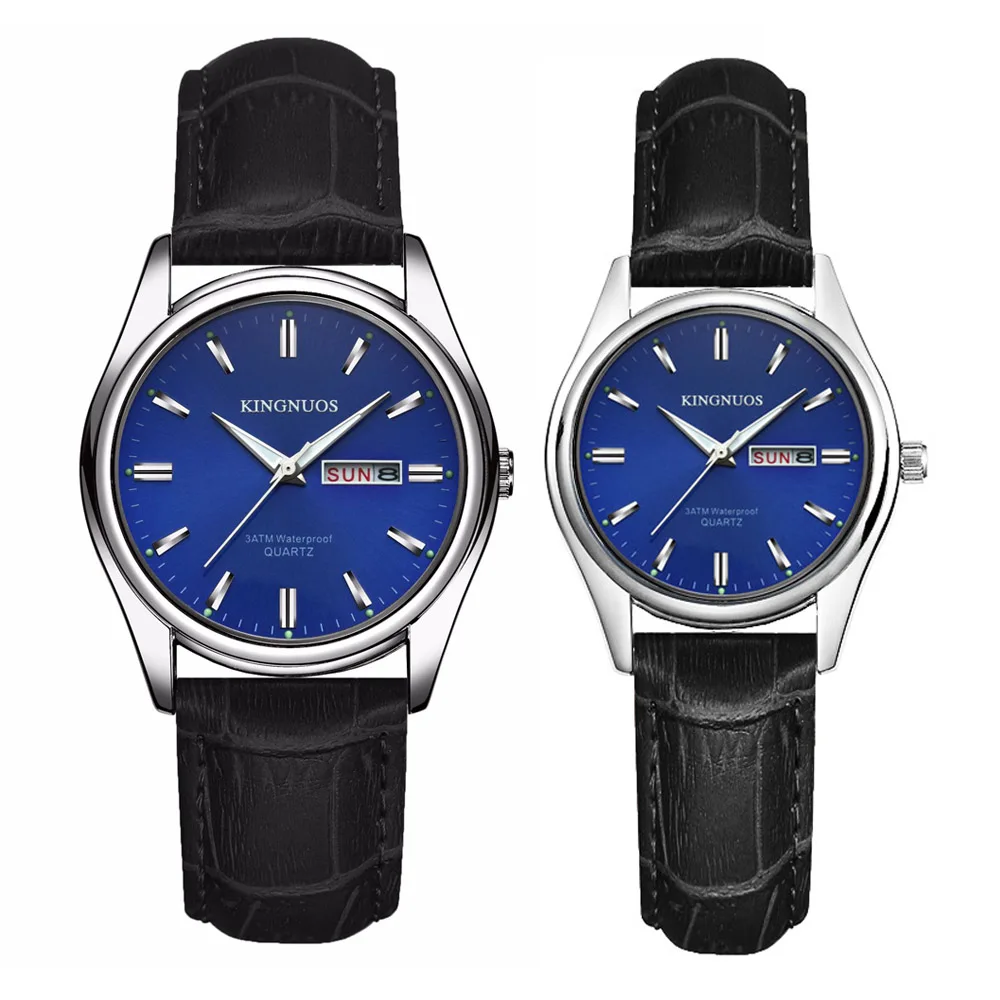 Black Blue Парные часы модные Стальные кварцевые наручные часы для мужчин и женщин часы Erkek Kol Saati часы Duobus мстительные часы для влюбленных - Цвет: Black Blue
