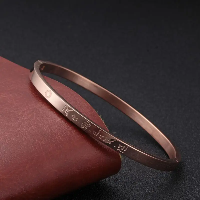 rose gold style 8 Браслет-манжета из нержавеющей стали для женщин с золотыми цифрами и кристаллами CZ браслет Pulseira Lover's Jewelry Bijoux - Окраска металла: rose gold style 8