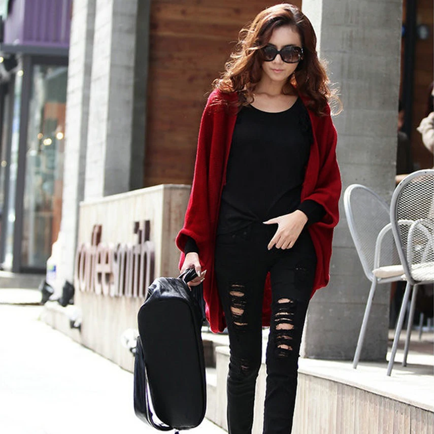 

Oversized Cape Poncho Women Sweaters Wholesale Summer Autumn Cardigan Feminino Long Sleeve Knit Tops Coat Long Cardigan Women