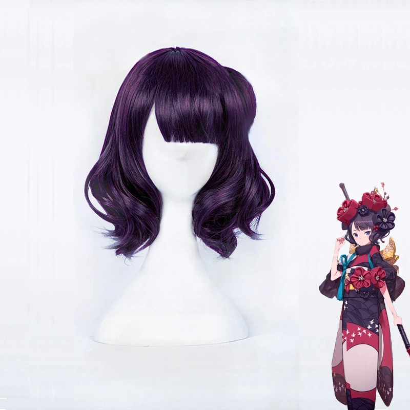 Fate/Grand Order Fgo Katsushika Hokusai косплей парик 35 см короткие вьющиеся волнистые