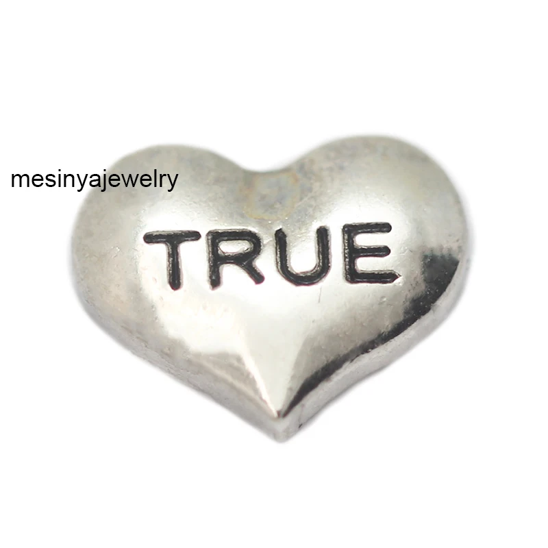 

10pcs Silver Color Heart Shape True Custom Floating Charms For Glass Locket