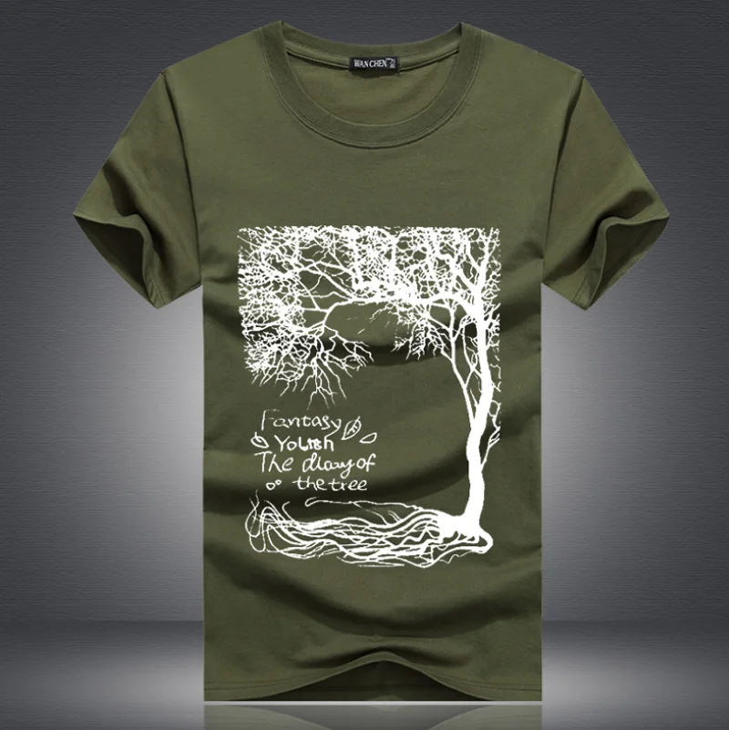 Новая летняя брендовая футболка большого размера Мужская с круглым воротником и