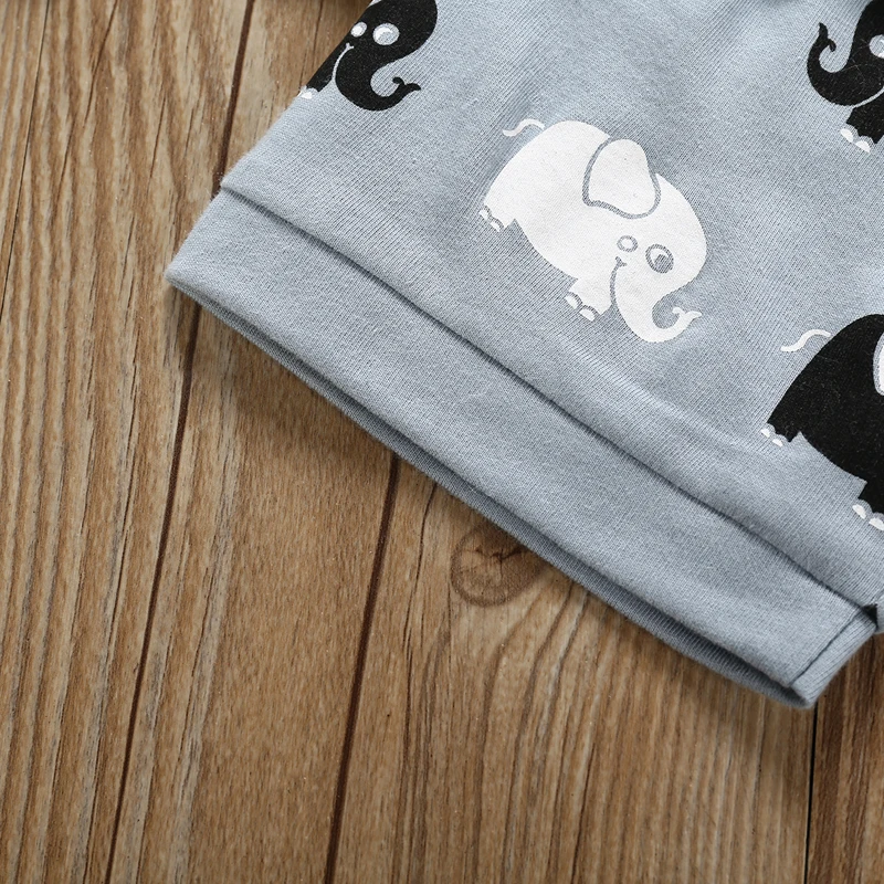 

SOSOCOER Boy Clothes Set Summer Cartoon Elephant T-shirt+Shorts 2pcs Kids Baby Girl Outfits Cute Animal Print Children Costume