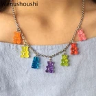 Очаровательное ожерелье для женщин и девочек, из нержавеющей стали, карамельных цветов, с изображением медведя Джуди, di013
