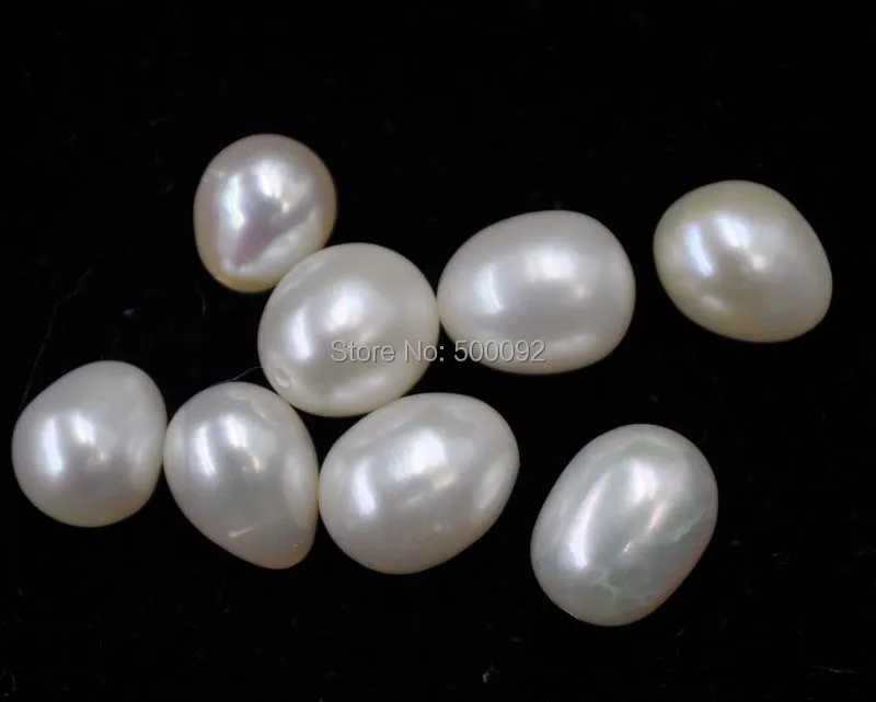 

wholesale lots 100 pcs rice genuine fresh water cultured loose pearl half hole beads