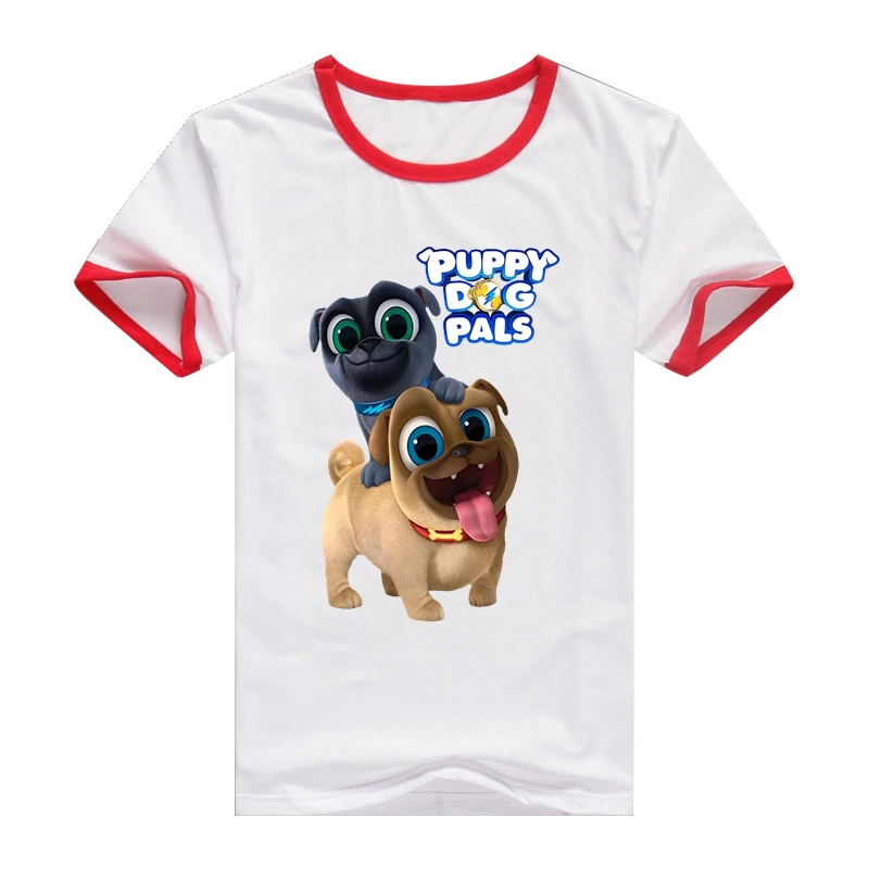 ZSIIBO Мопс футболка со щенком для девочек костюм Лето мультфильм печати высокое