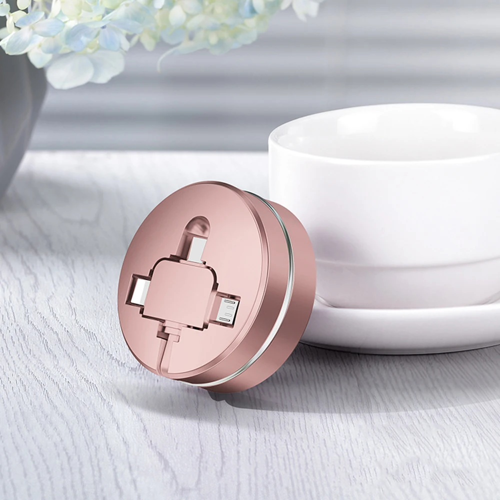 Розовый CAFELE 3 в 1 Micro usb type C зарядный кабель для iphone X R XS 8 7 6 samsung huawei Xiaomi универсальный выдвижной usb-кабель для передачи данных - Цвет: Розовый