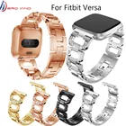Женские браслеты для Fitbit Versa, Сменные Металлические браслеты для Fitbit Versa, аксессуары Стразы