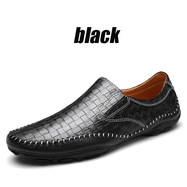 Black Loafers YIGER/Новые мужские лоферы; коллекция года; сезон весна; мужские водонепроницаемые мокасины из натуральной кожи с узором «крокодиловая кожа»; мужская повседневная обувь; Модные слипоны для отдыха; 248 - Цвет: Black Loafers