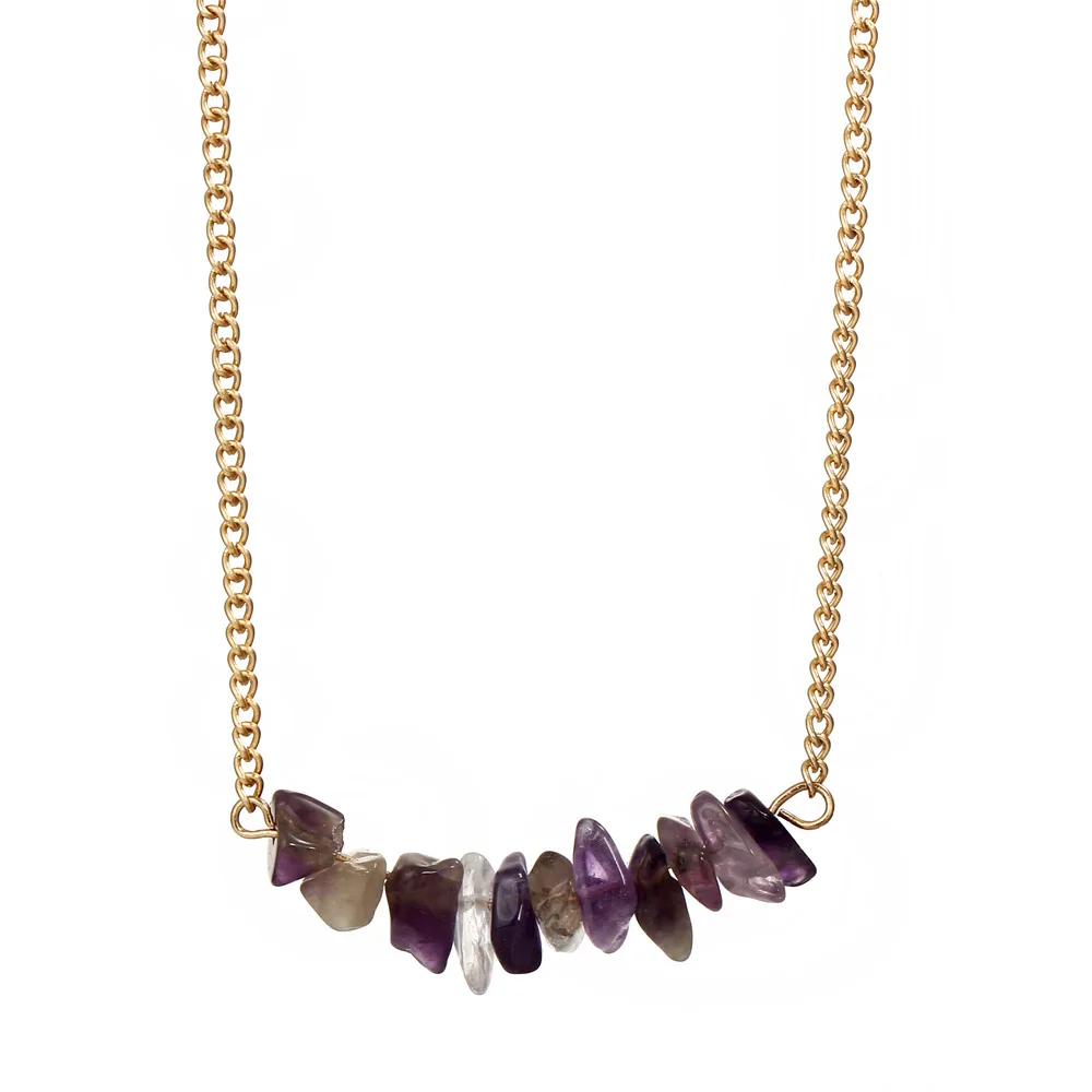 10 шт./лот ожерелья золотого цвета розовые фиолетовые бусы кулон ожерелье из