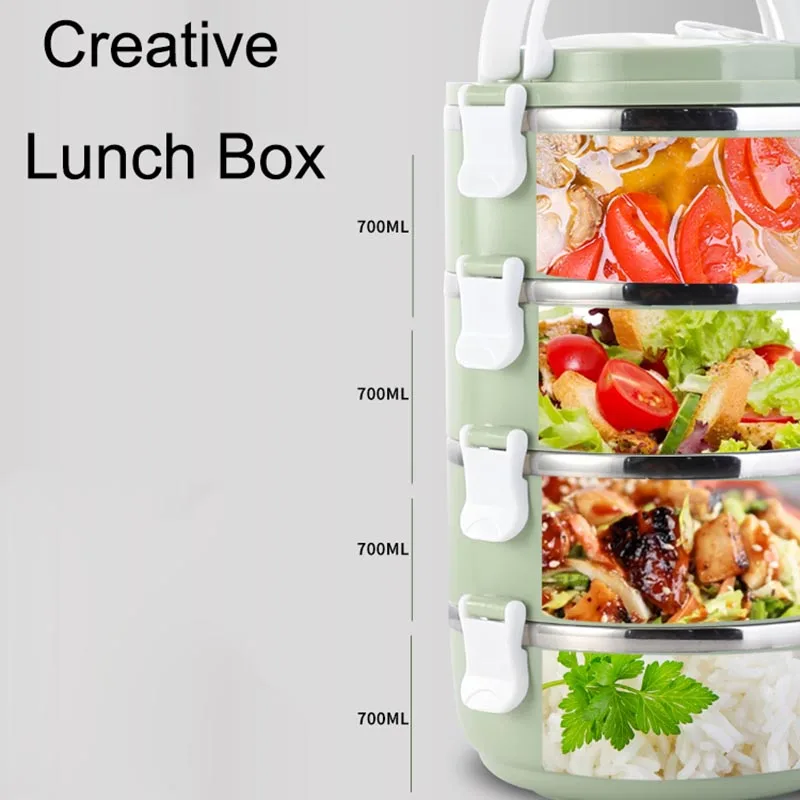 Японский креативный Ланч бокс из нержавеющей стали с подогревом для еды милый