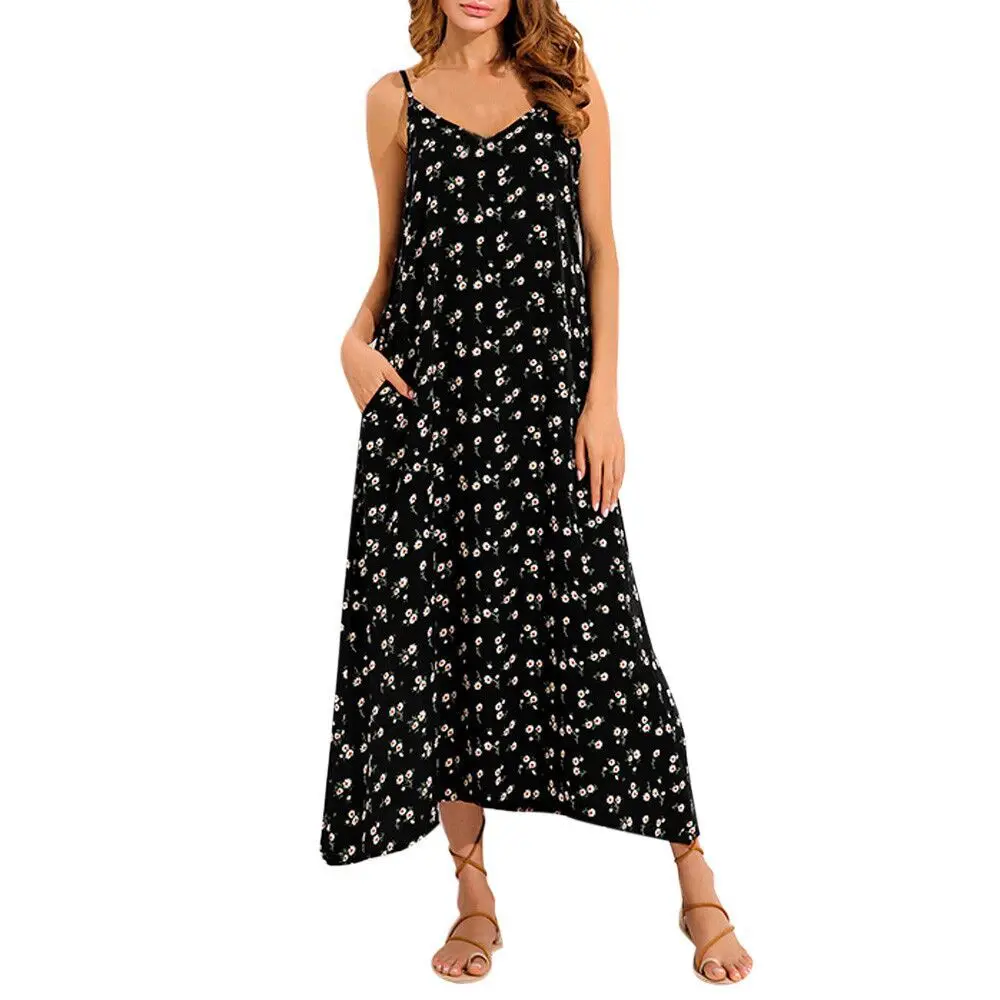 Облегающее длинное платье комбинация новинка 2019 летнее с принтом и широким