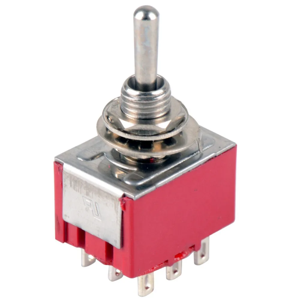 Новый красный 9-контактный ВКЛ-ВЫКЛ-ВКЛ 3 положения Мини тумблер AC 6A/125V 3A/250V VE521 P40 |