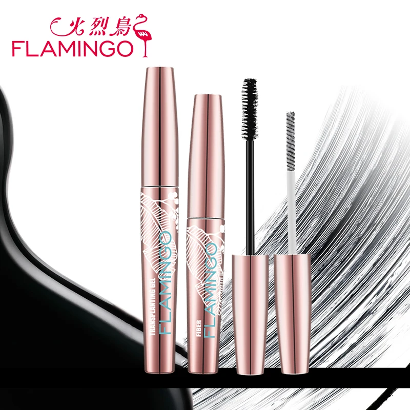 Новое обновление сочетание тушь flamingo для ресниц волокна 1 компл./2 шт. volumnizing ужин