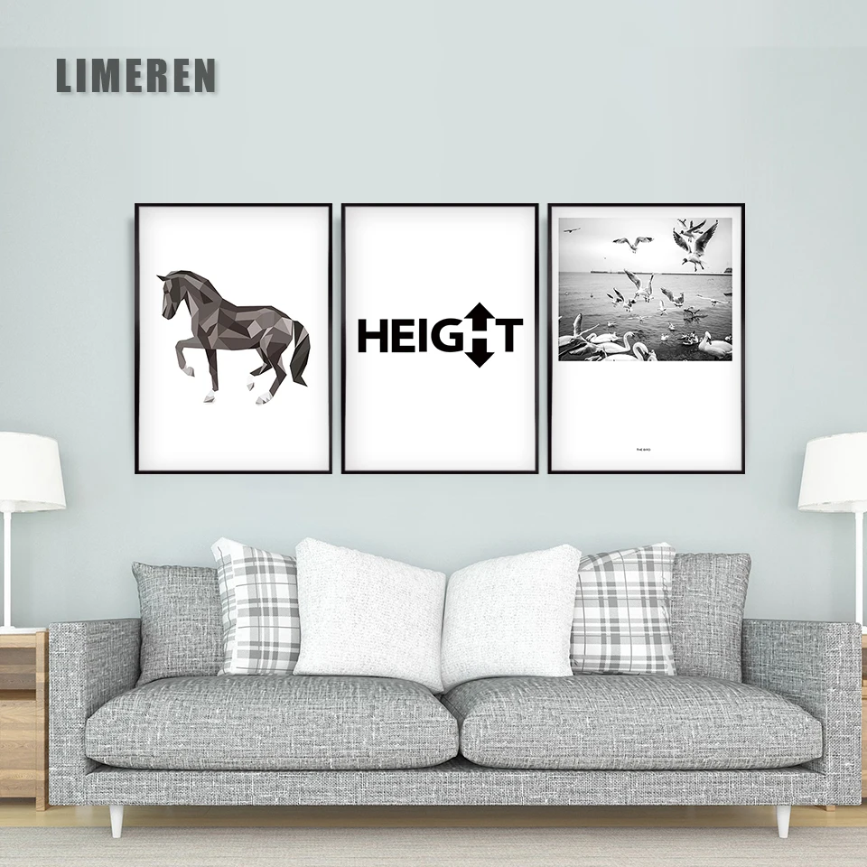 Nordic style New Art Poster Canvas pictures Painting Wall Picture Print Modern Home picture More Horses Head For Future | Дом и сад