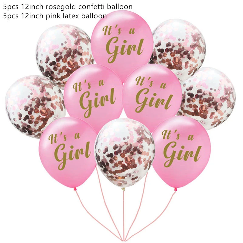 10pcs girl set Воздушный шар на день рождения Babyshower, воздушный шар на день рождения для мальчиков/девочек, украшение для вечеринки на день рождения, воздушный шар для детей, декор для детей, воздушные шары - Цвет: 10pcs girl set
