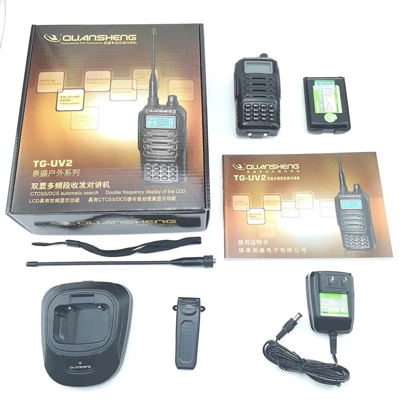 2 шт. Quansheng TG UV2 иди и болтай Walkie Talkie “иди Dual Band Ham Vhf Uhf Мобильная радиосвязь PTT