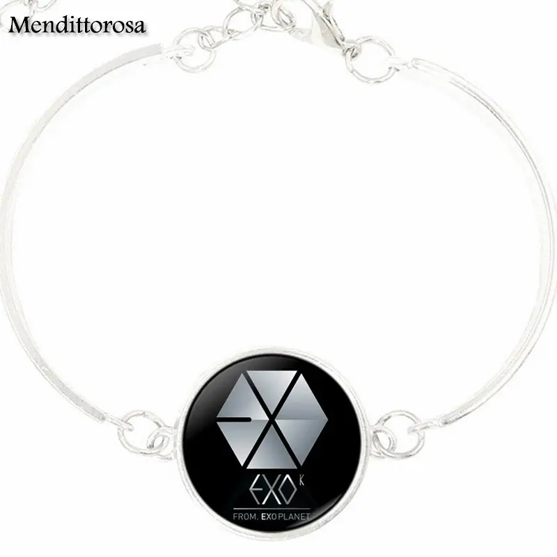 Модные ювелирные изделия от нового бренда Star EXO с посеребренным стеклом браслет