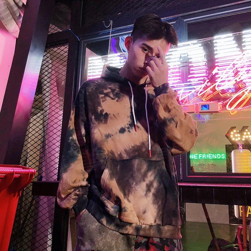 Aelfric Eden Tie Dye толстовки с буквенным принтом повседневные мужские пуловеры уличная