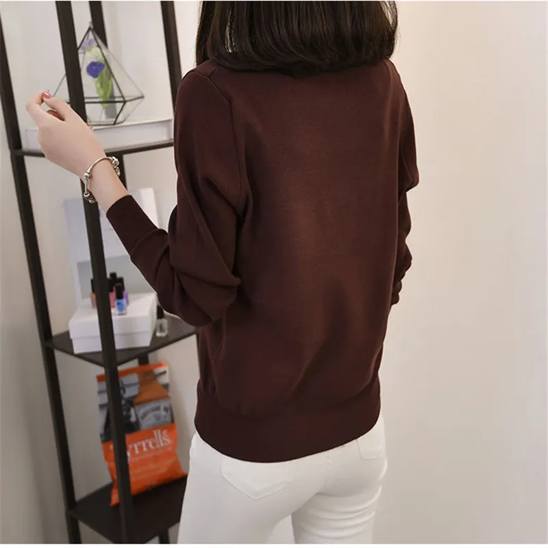 Новинка 2019 женский кардиган с длинным рукавом Тонкий Женский вязаный свитер для