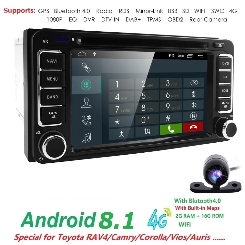 Hizpo 2 din Android 8 1 Автомобильный мультимедийный dvd плеер для TOYOTA RAV4 2006 2007 2009 2010