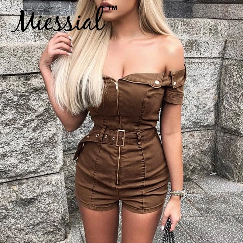 Женский комбинезон Miessial с открытыми плечами для фитнеса на молнии| |