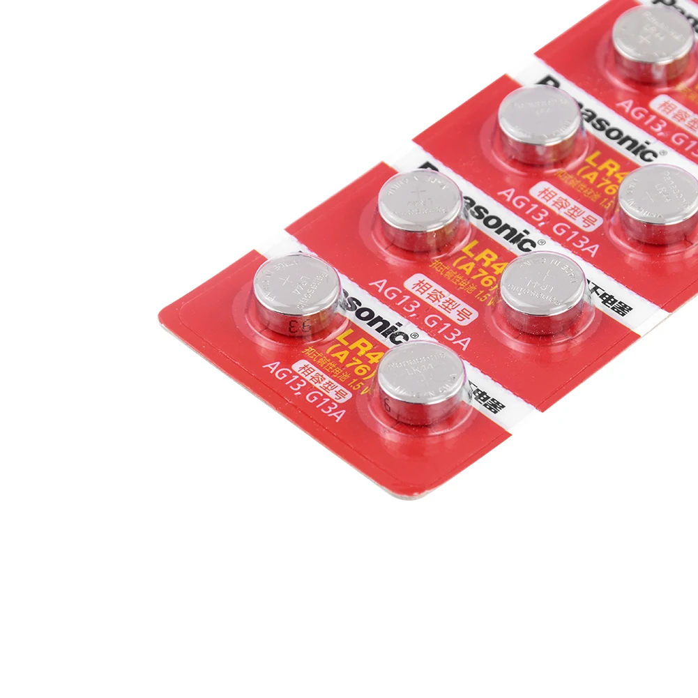 

Panasonic 30pc 1.5V A76 AG13 G13A LR44 LR1154 357A SR44 Button Cell Battery lr44 Lithium Coin Batteries