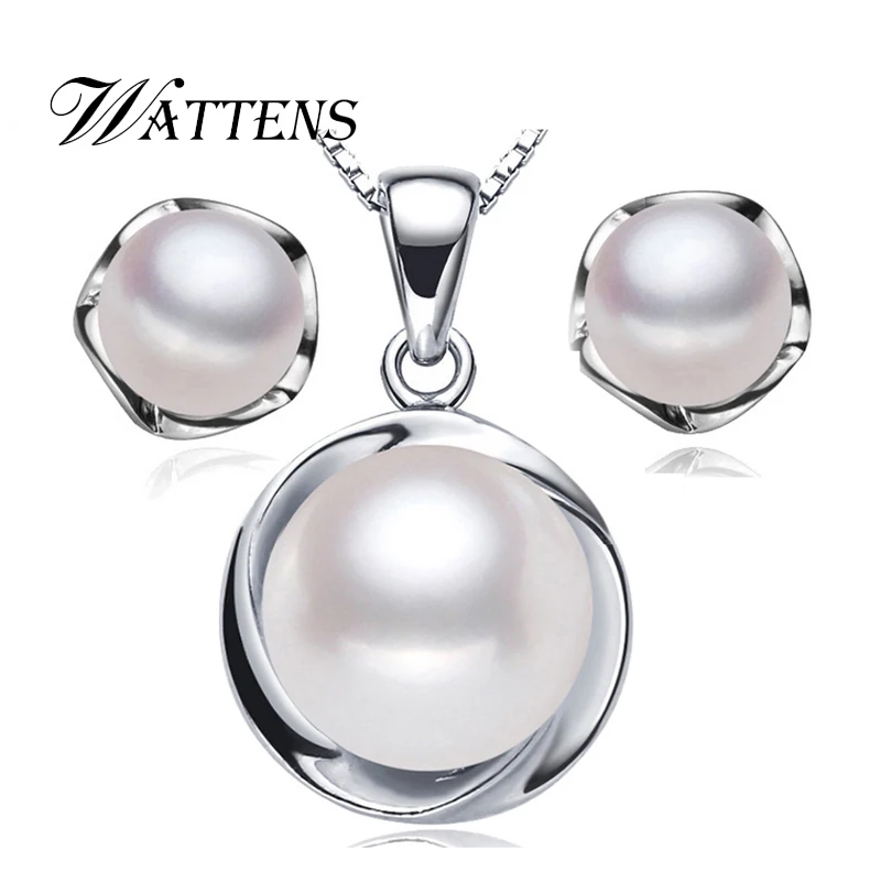 WATTENS горячая Распродажа 100% пресноводный жемчуг подвеска ожерелье и серьги набор
