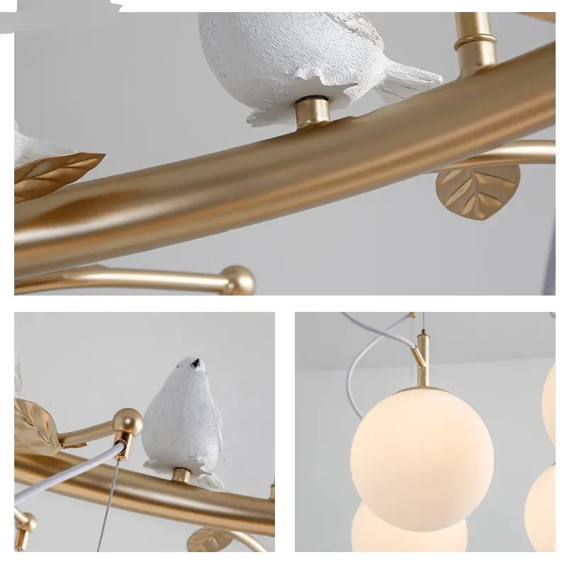 

Creative Designer Iron Glass Pendant Lights Nordic Modern Simple Bird Lamp Living Room Home Deco Restaurant Kitchen Hanging Lamp
