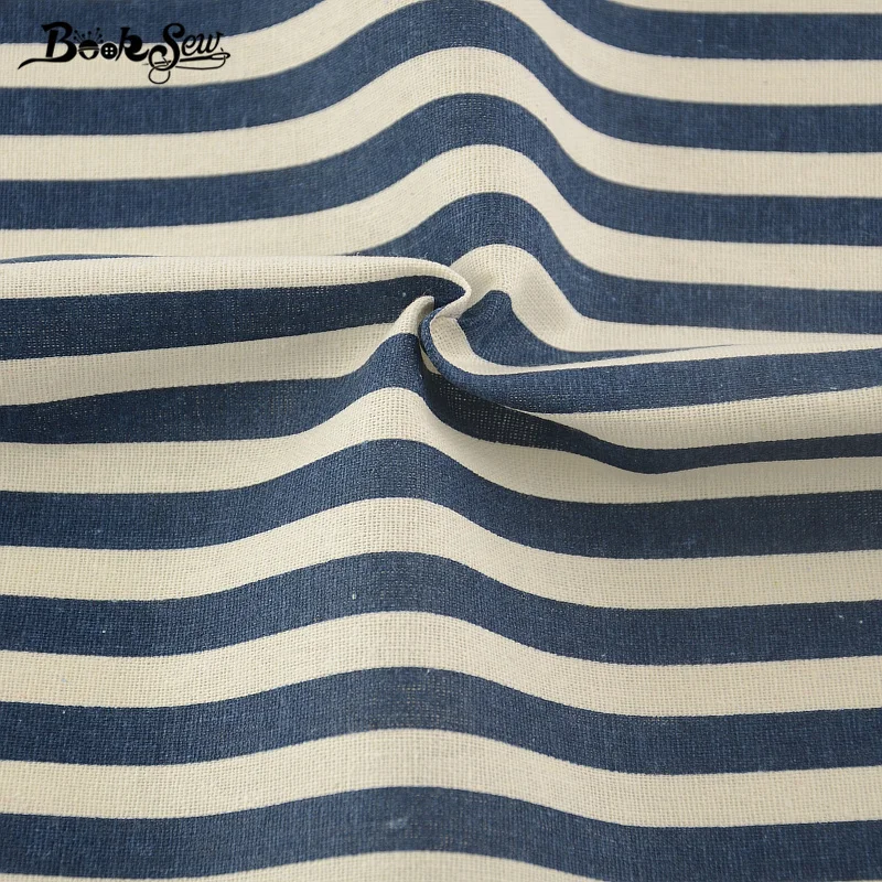 Booksew темно-синяя полоса хлопок лен ткань китайский стиль Tissu для сумки скатерть шторы украшения Zakka швейный материал см