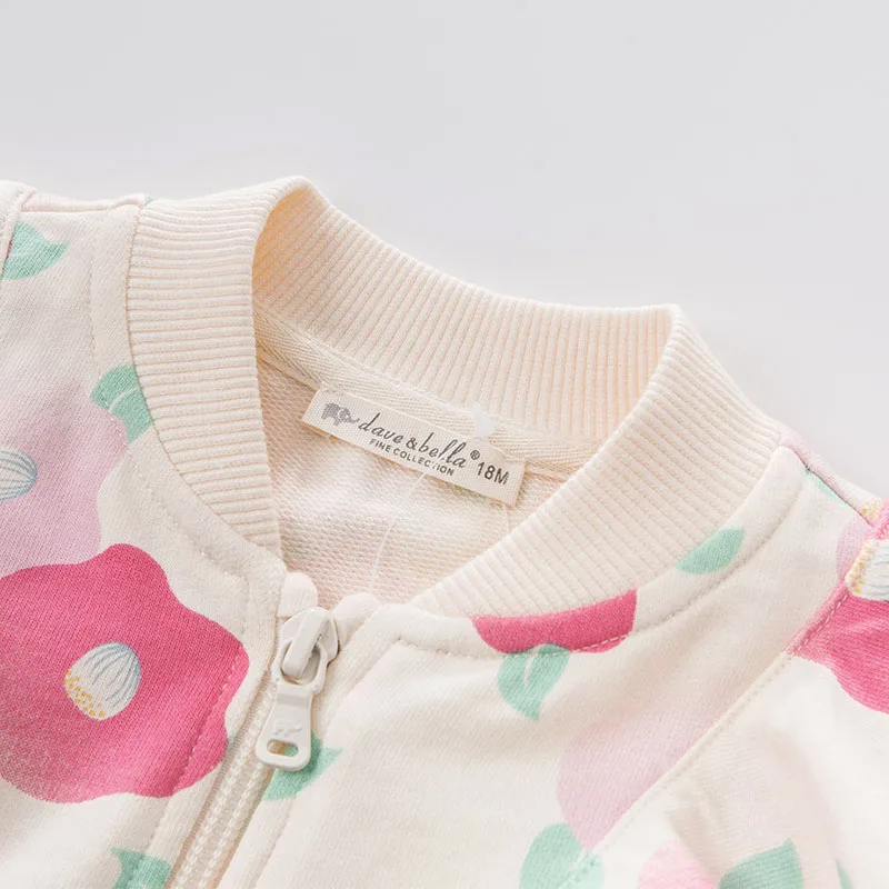 DBJ7699 dave bella spring baby girls fashion coat kids floral clothes children high quality lovely | Детская одежда и обувь