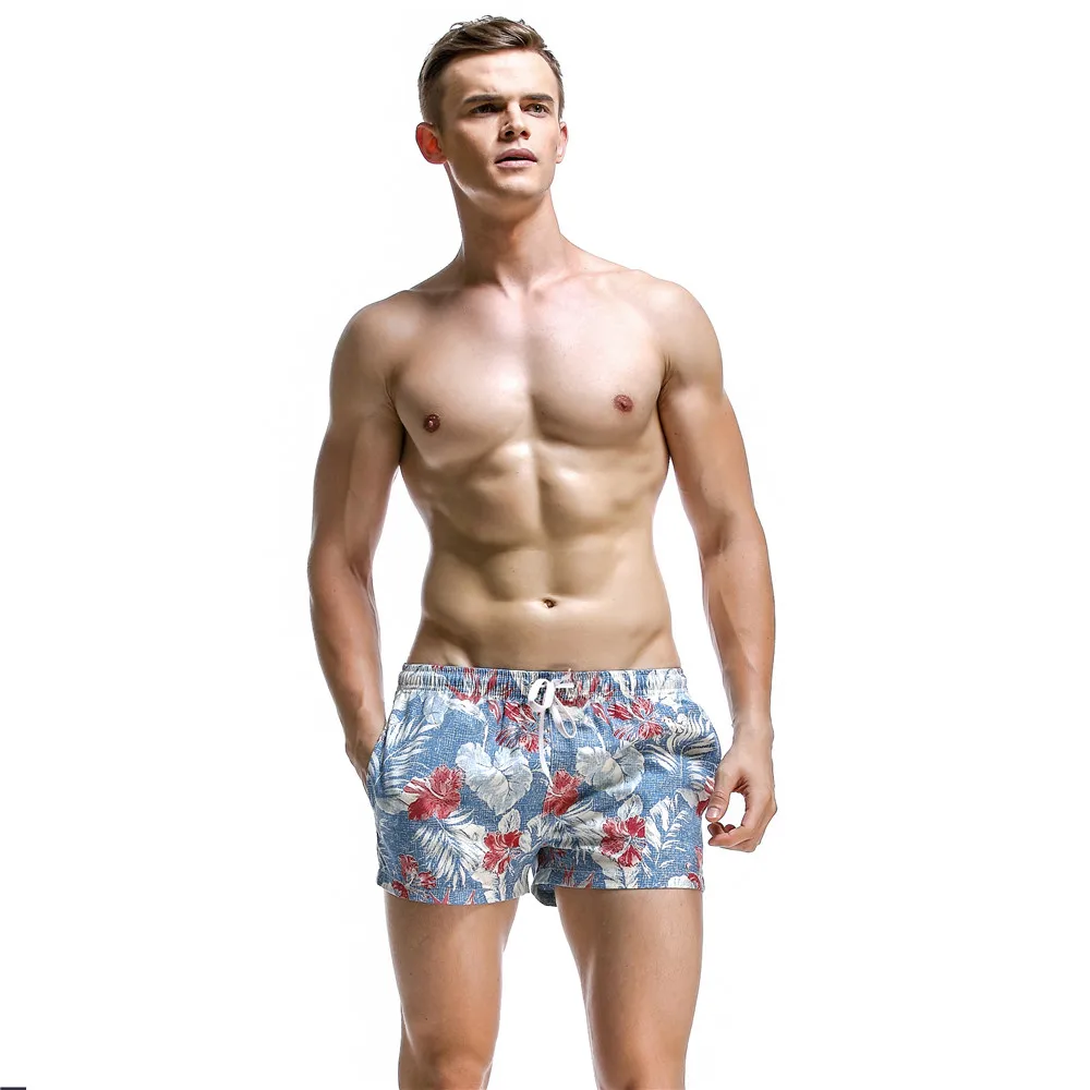 SEOBEAN Summer Men's Beach Leisure Sports Shorts Tide Straight Leg Type Floral Sea Surfing Clothing &amp | Мужская одежда