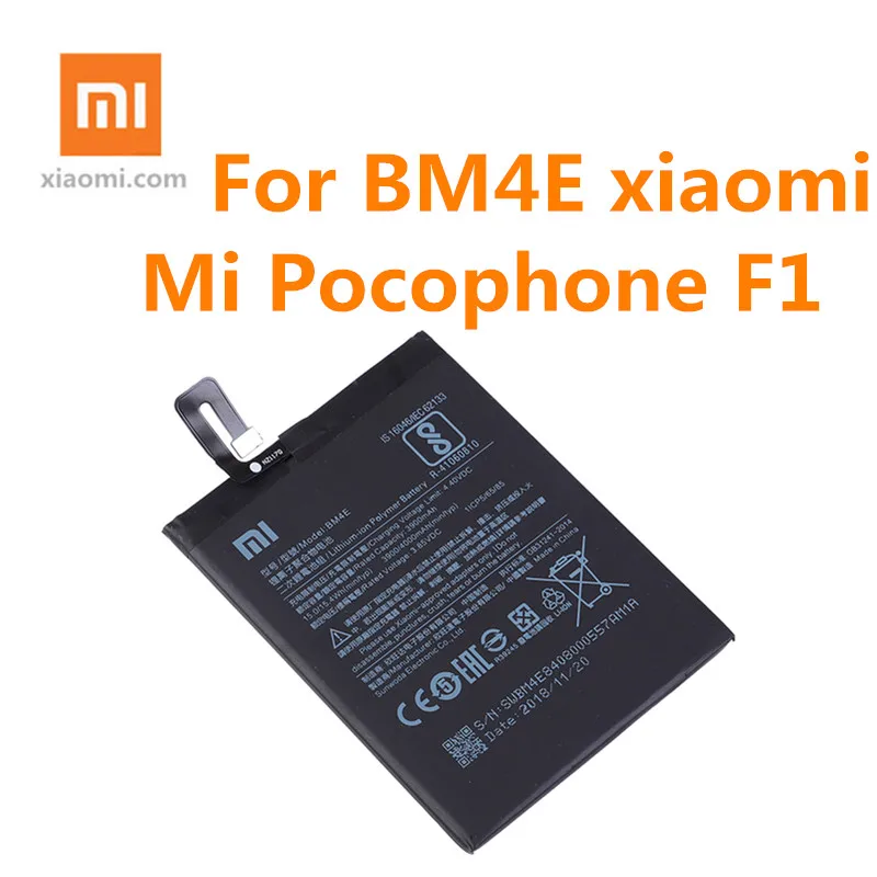 Xiaomi оригинал для MI Pocophone F1 батарея аутентичная телефона 4000 мАч Замена BM4E +