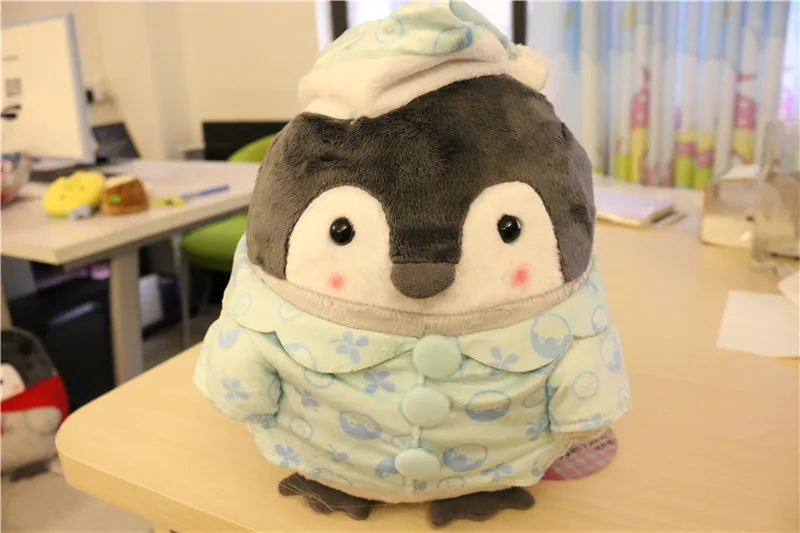 1 шт. японские Kawaii мягкие игрушки положительный энергетический пингвин плюшевые куклы маленькая девочка кролик шляпа игрушечный пингвин куклы 25 см