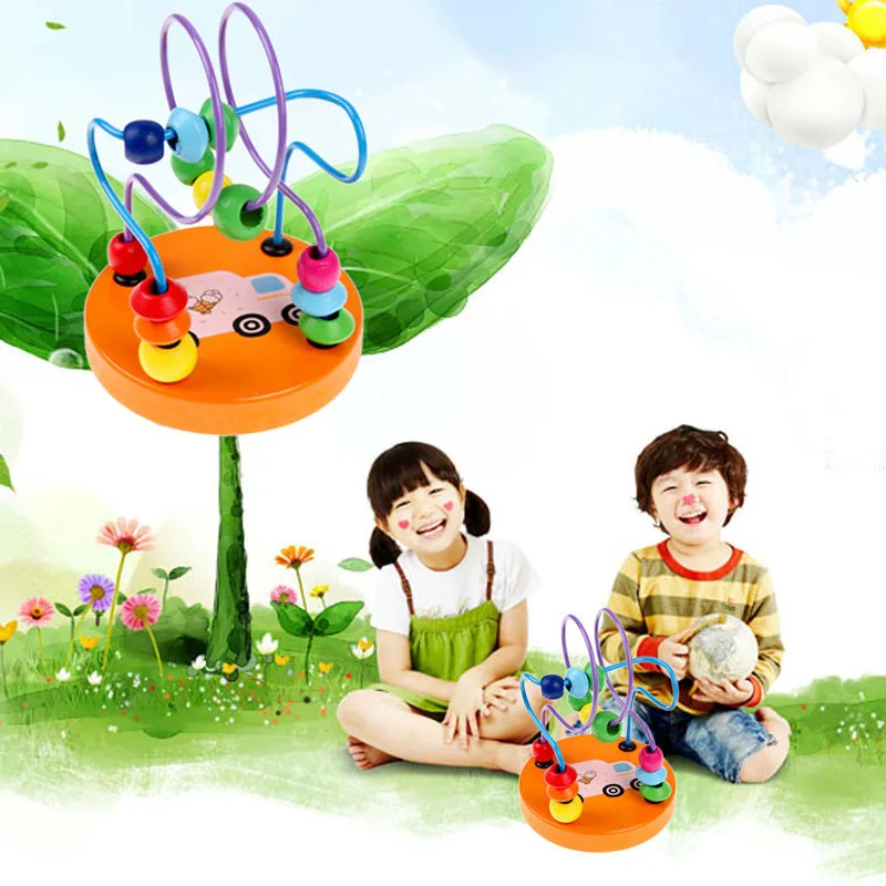 Красочные деревянные Мини бусины строительные блоки развивающие игрушки для