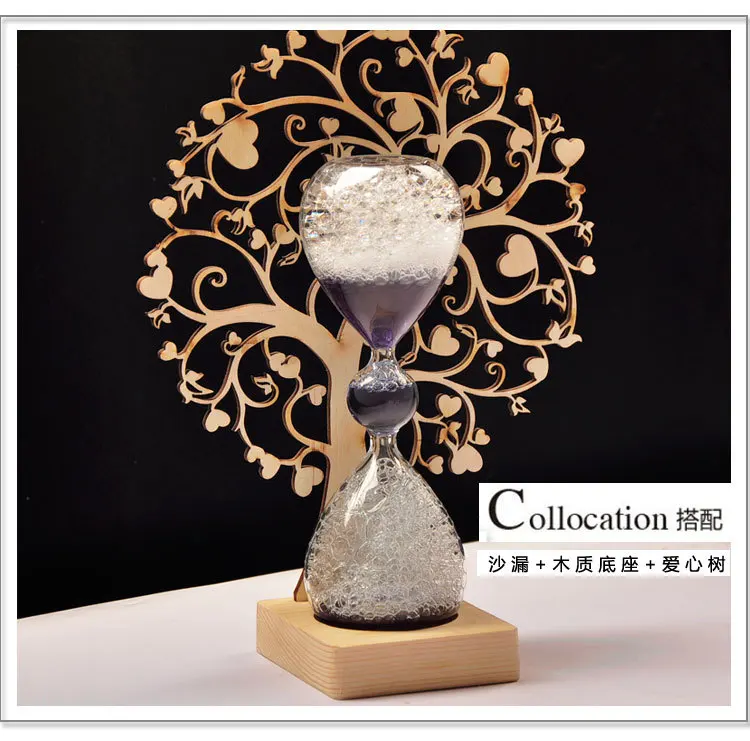 Волшебные стеклянные песочные часы аксессуары для времени деревянный цветок