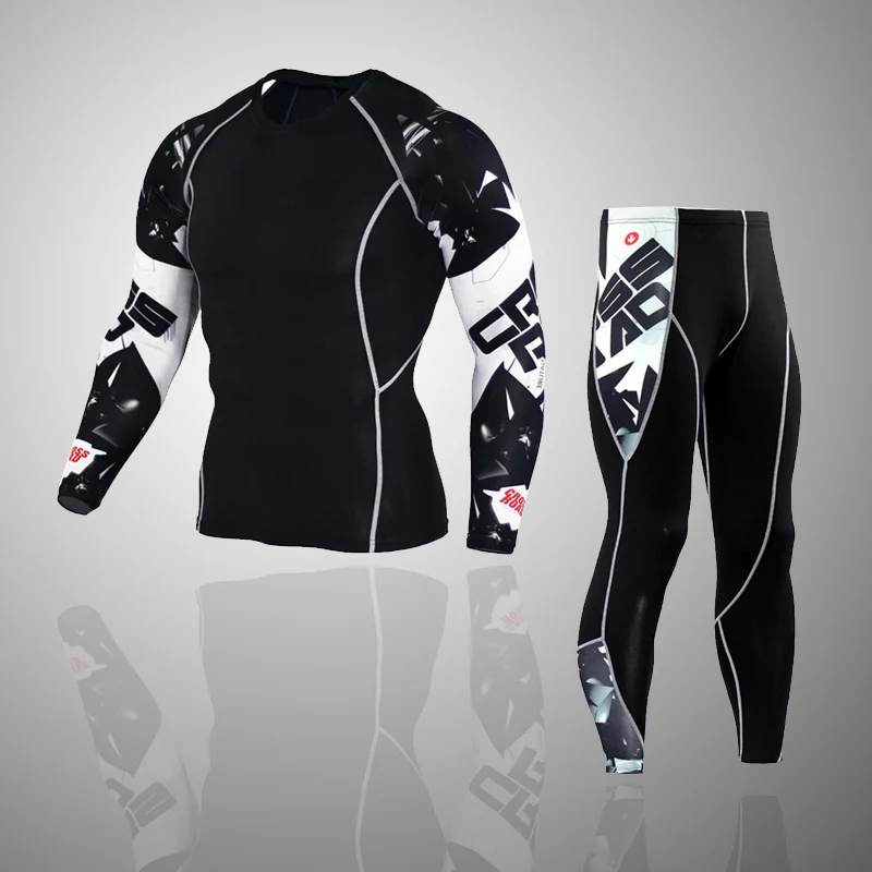 Новый мужской теплый спортивный костюм с длинным рукавом костюмы rashguard полная