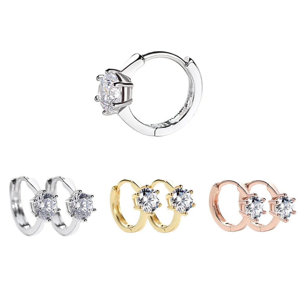 Женские серьги кольца с кристаллами 1 пара|hoop earrings for women|designer hoop earringshoop |